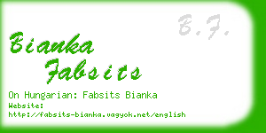 bianka fabsits business card